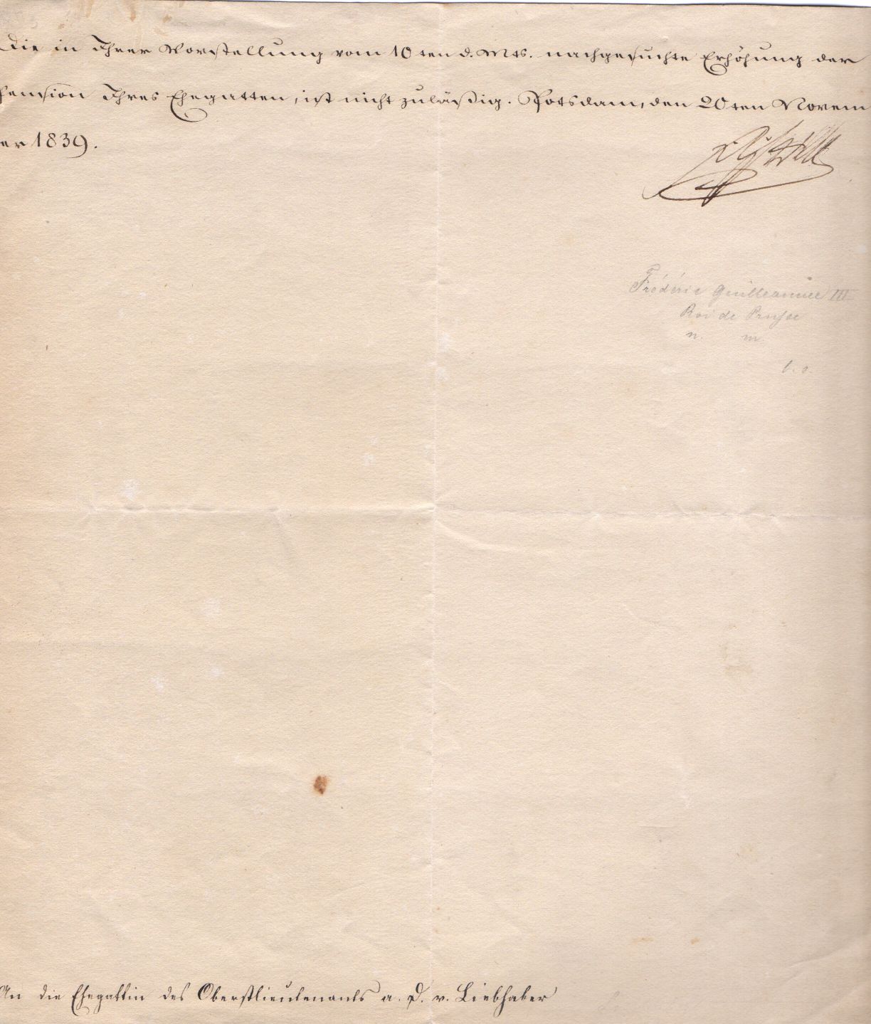 (1770-1840, King of Prussia from 1797, Opponent of Napoleon) — Sophie Dupré Autographs