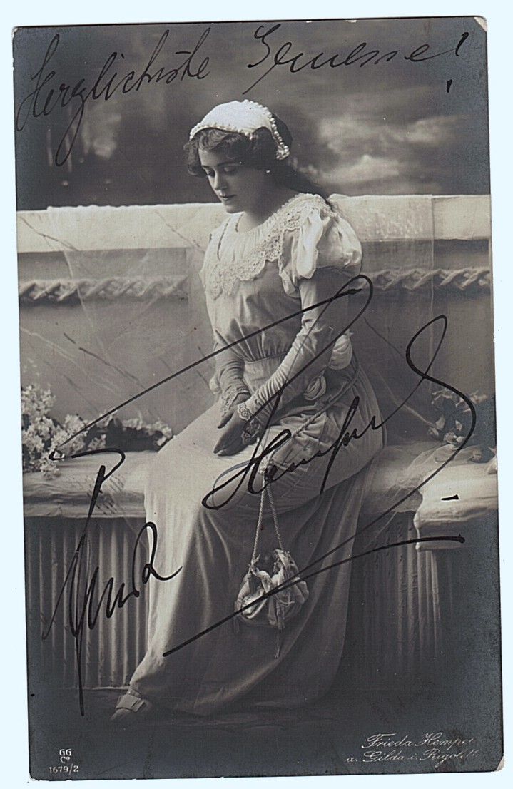 (Frieda, 1885-1955, German Soprano) — Sophie Dupré Autographs