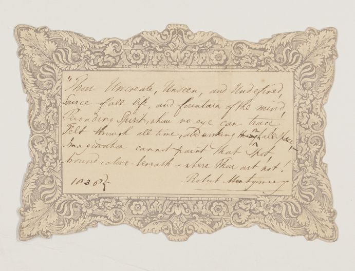 (Robert, 1807-1855, Preacher and Poet) — Sophie Dupré Autographs