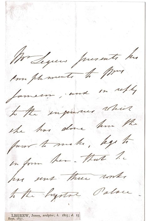 (James, 1803-1857, Sculptor, R.A.) — Sophie Dupré Autographs