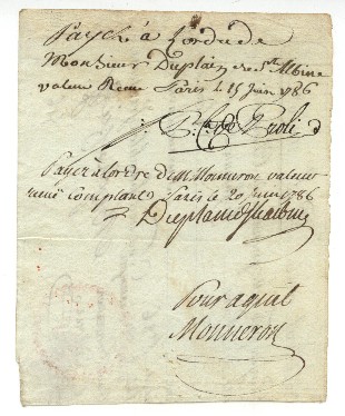 (Paris Financier, granted the privilege of Coining Copper 1791-1792) — Sophie Dupré Autographs