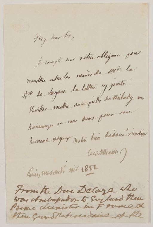(Élie, 1780-1860, French Statesman, Duc) — Sophie Dupré Autographs