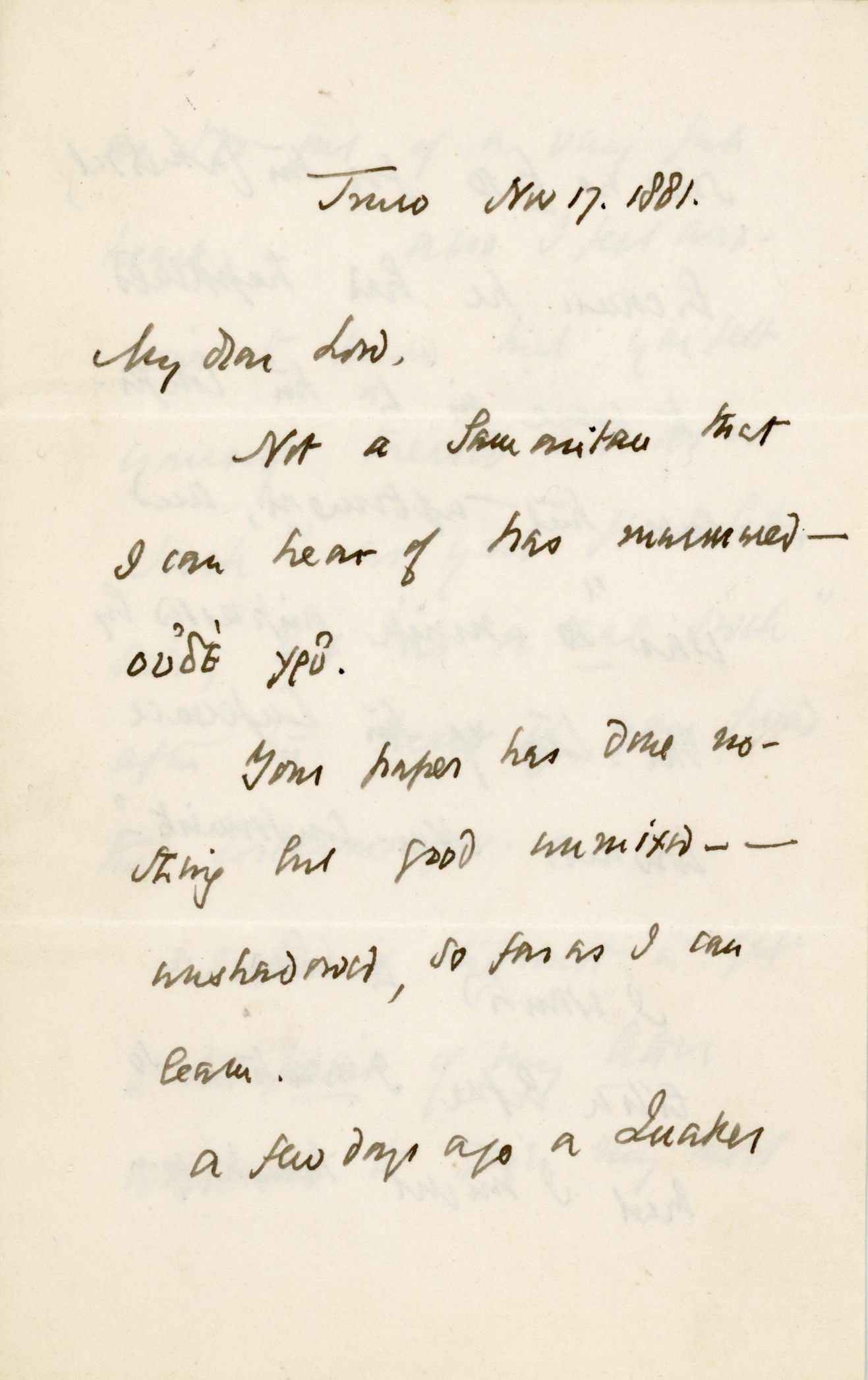 (Edward White, 1829-1896, first Bishop of Truro, Archbishop of Canterbury) — Sophie Dupré Autographs