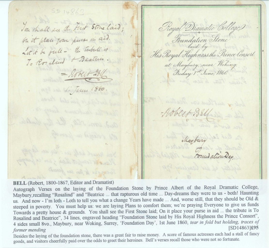 (Robert, 1800-1867, Editor and Dramatist) — Sophie Dupré Autographs