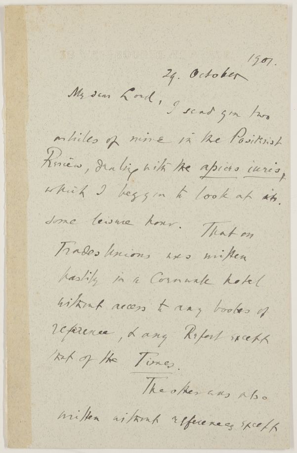 (Frederic, 1831-1923, Philosopher and Lawyer, Writer on Literature and History) — Sophie Dupré Autographs