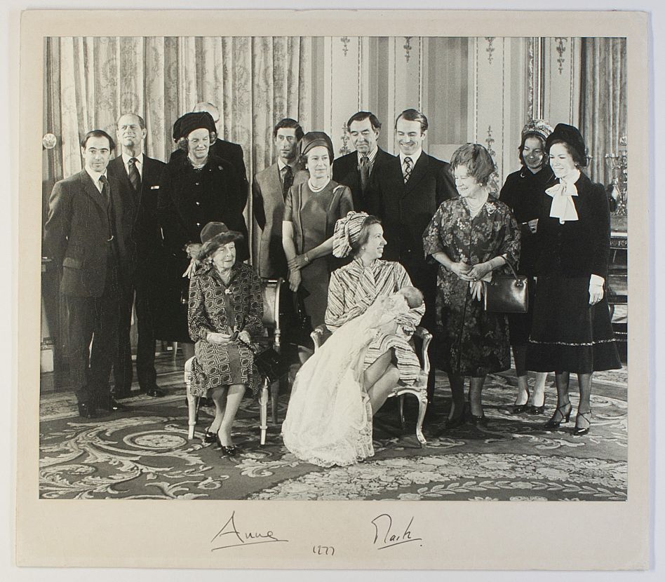 (b. 1950, Princess Royal, Daughter of Elizabeth II) & Capt Mark PHILLIPS (b. 1948, her ex-husband) — Sophie Dupré Autographs