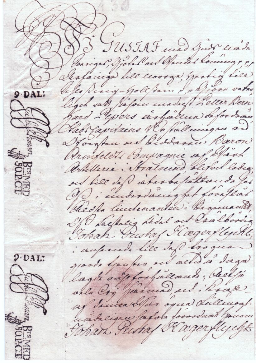 (1746-1792, from 1771 King of Sweden) — Sophie Dupré Autographs