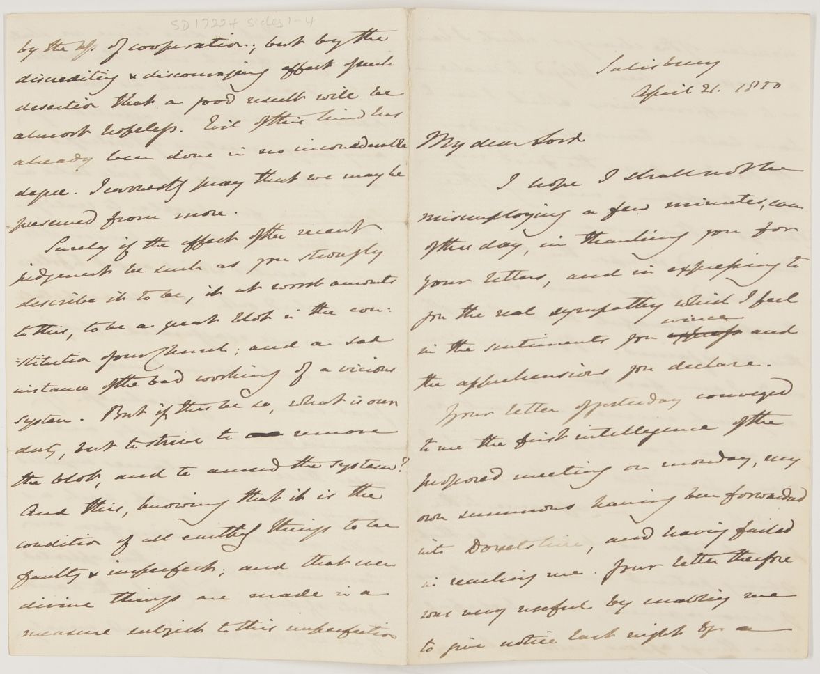 (Edward, 1801-1854, from 1837 Bishop of Salisbury) — Sophie Dupré Autographs