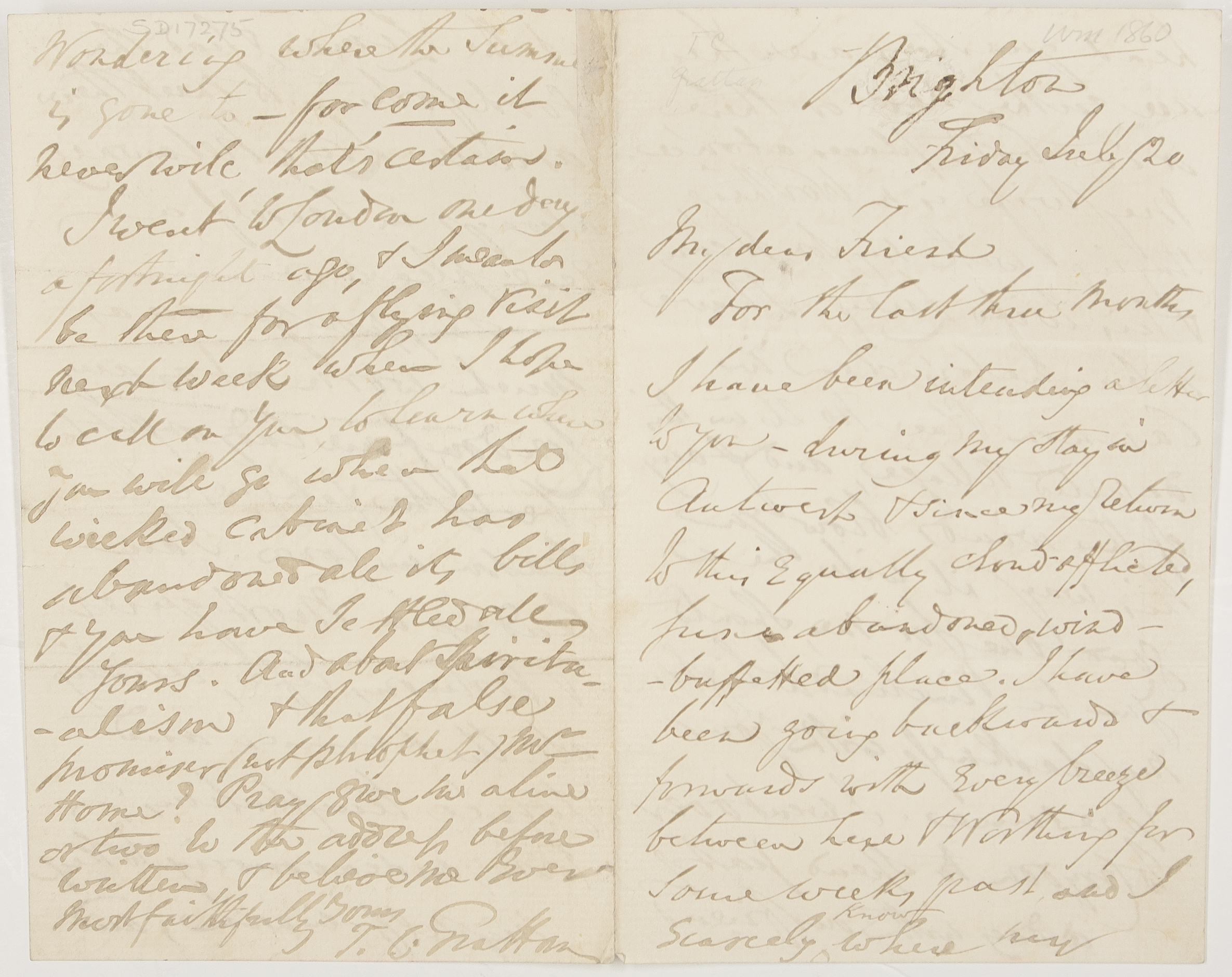 (Thomas Colley, 1792-1864, Author and Traveller) — Sophie Dupré Autographs
