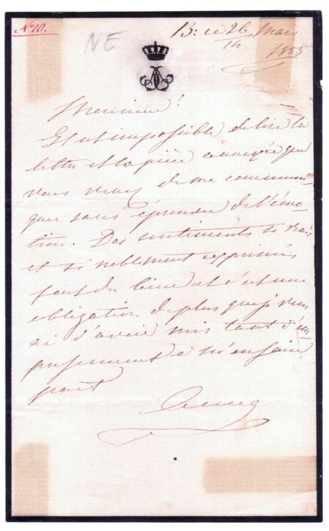 (1795-1860, wife of Willem II of the Netherlands, youngest daughter of Tsar Paul I) — Sophie Dupré Autographs