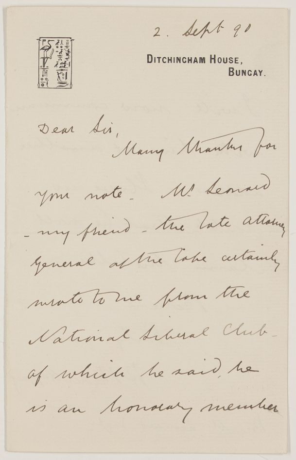 (Sir H. Rider, 1856-1925, Novelist, Author of 'King Solomon's Mines') — Sophie Dupré Autographs
