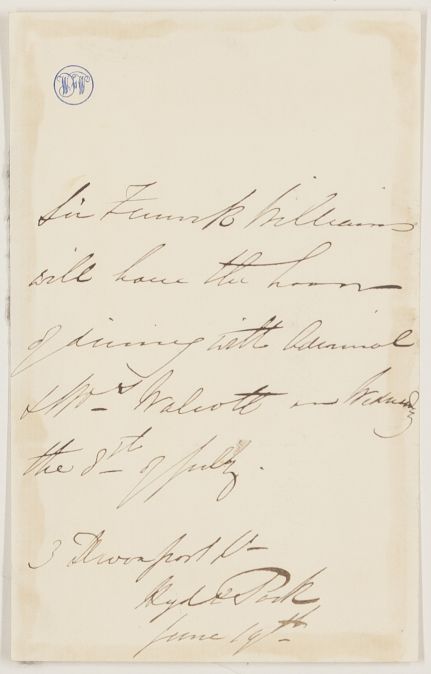 (Sir William Fenwick, 1800-1883, M.P., Defender of Kars, Governor of Nova Scotia and of Gibraltar) — Sophie Dupré Autographs