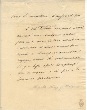 (1790-1865, uncle of Queen Victoria, from 1831 King of the Belgians) — Sophie Dupré Autographs