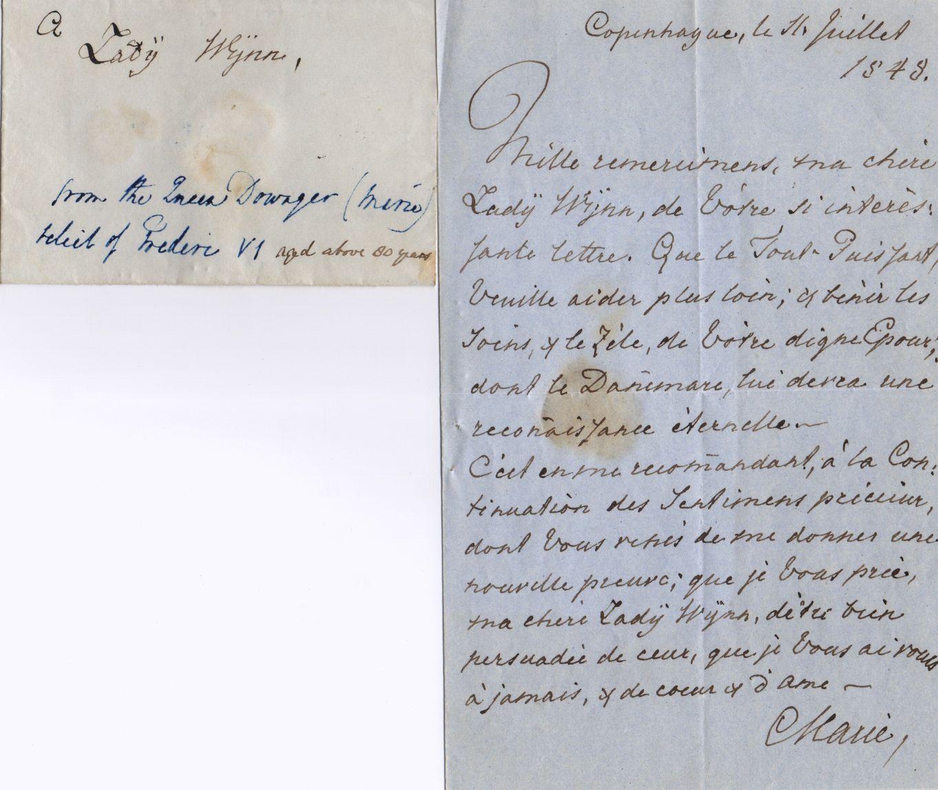 (1767-1852, of Hesse-Cassel, Queen of Frederik VI of Denmark) — Sophie Dupré Autographs