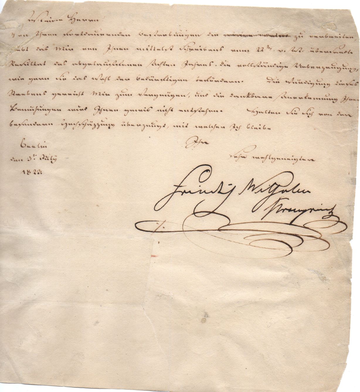 (1795-1861, King of Prussia from 1840) — Sophie Dupré Autographs