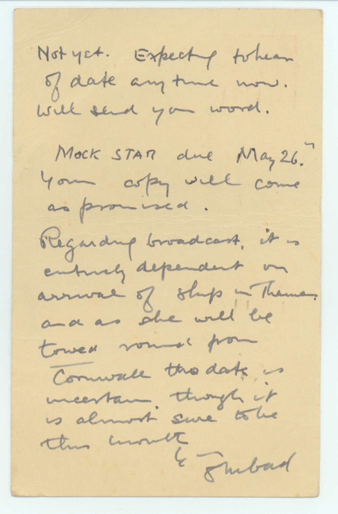 (Pen-name of Aylward Edward Dingle, 1876-1947, mariner, writer and broadcaster) — Sophie Dupré Autographs