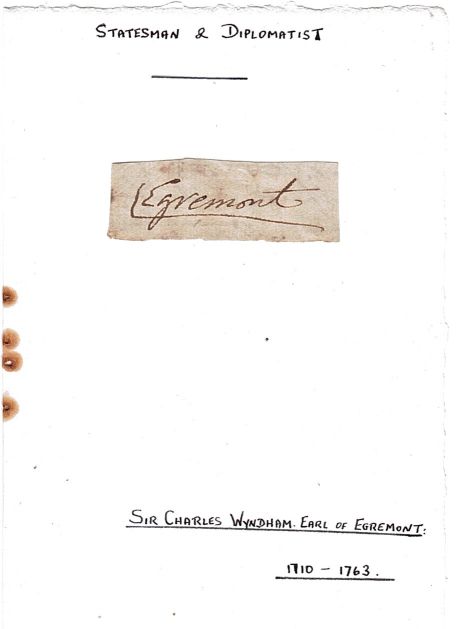 (Sir George Francis Wyndham, Captain, RN, 1812, from 1837 4th Earl) — Sophie Dupré Autographs