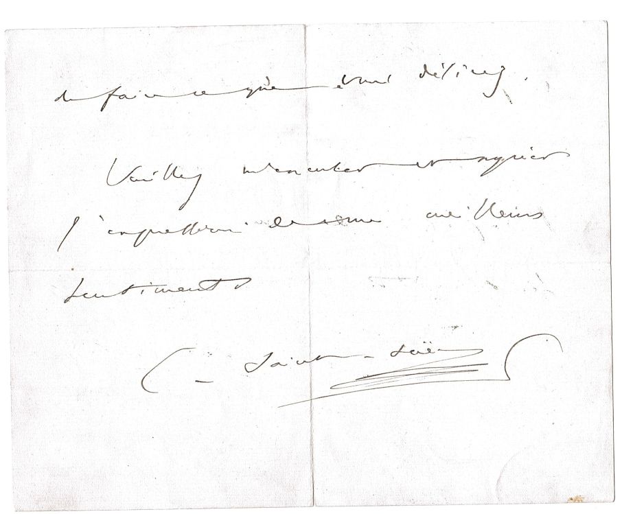 (Camille, 1835-1921, French Composer) — Sophie Dupré Autographs