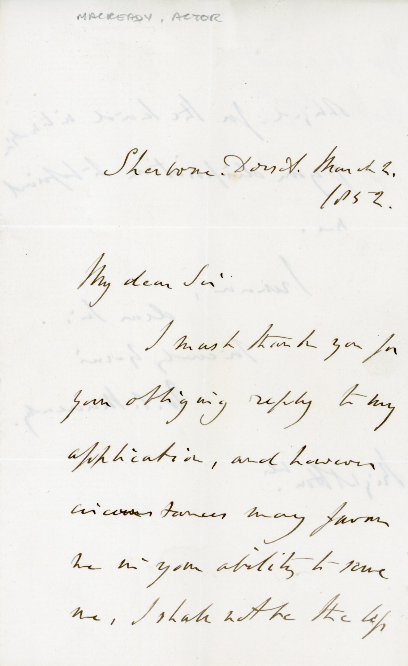 (William Charles, 1793-1873, Actor) — Sophie Dupré Autographs