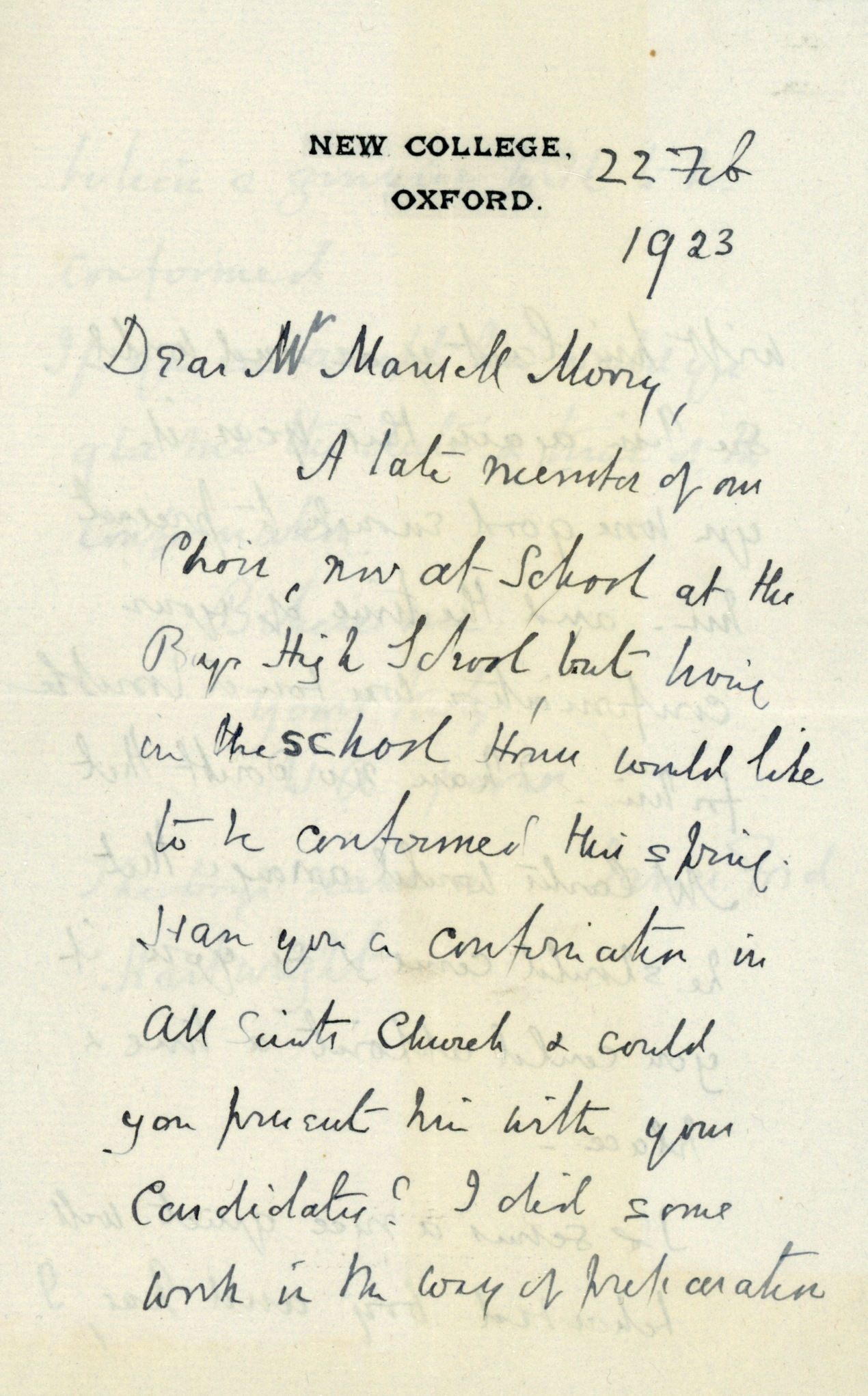 (William A., 1844-1930, Theologian & Educationalist, Originator of the 'Spoonerism') — Sophie Dupré Autographs
