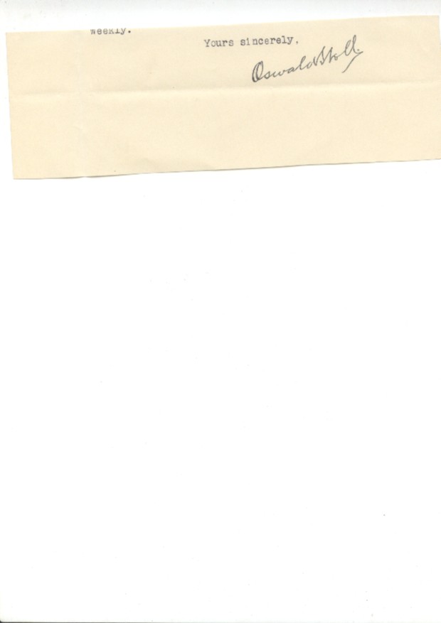 (Sir Oswald, 1866-1942, Chairman and Managing Director Coliseum Syndicate) — Sophie Dupré Autographs