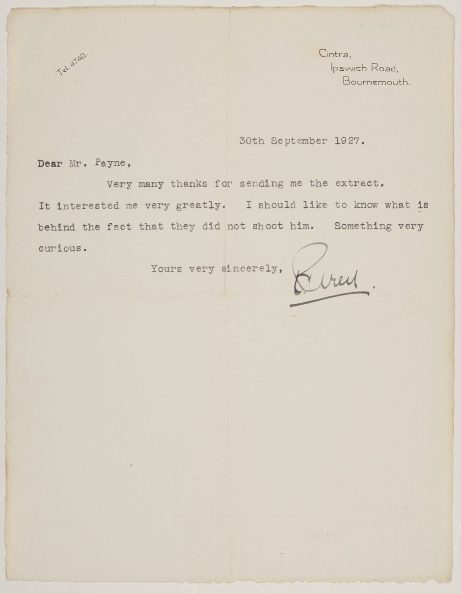 (P. C.,  1875-1941, Novelist, Creator of 'Beau Geste') — Sophie Dupré Autographs