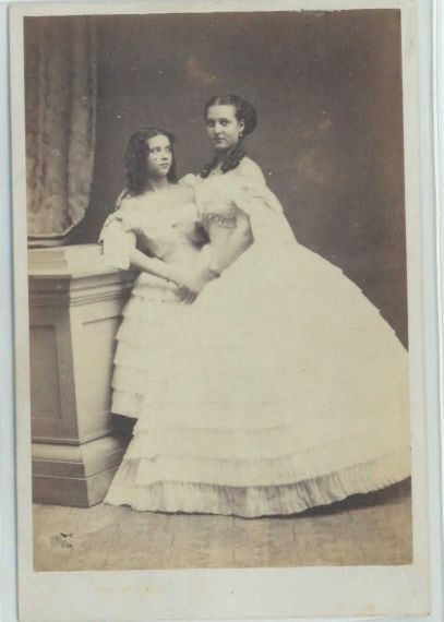 (1844-1925, Queen of Edward VII of England) with her sister THYRA (1853-1933, Duchess of Cumberland, wife of Ernst August, Duke of Brunswick and Lüneburg, Crown Prince of Hanover)] — Sophie Dupré Autographs