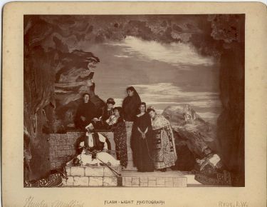 (1876-1936, Grand Duchess, wife of Grand Duke Kyril of Russia) with her cousins BEATRICE (Mary Victoria Feodore, 1857-1944, Princess, Daughter & Companion of Queen Victoria) & her husband Prince Henry Maurice of BATTENBERG (1858-1896, Colonel)] — Sophie Dupré Autographs