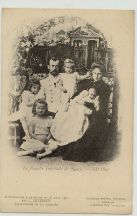(1868-1918, Tsar of Russia from 1894, Assasinated after the Revolution), ALEXANDRA FEODOROVNA (1872-1918, the Tsarina) with their children OLGA (1895-1918, Grand Duchess), TATIANA (1897-1918), MARIA (1899-1918), ANASTASIA(1901-1918) & MARIE (1899-1918, Grand Duchess, daughter of Nicholas II, assassinated with her family)] — Sophie Dupré Autographs