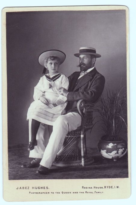 (1887-1969, Granddaughter of Queen Victoria, daughter of Princess Beatrice of Battenberg &, Wife of Alfonso XIII of Spain) & her father HENRY (1858-1896, Prince of Battenberg)] — Sophie Dupré Autographs