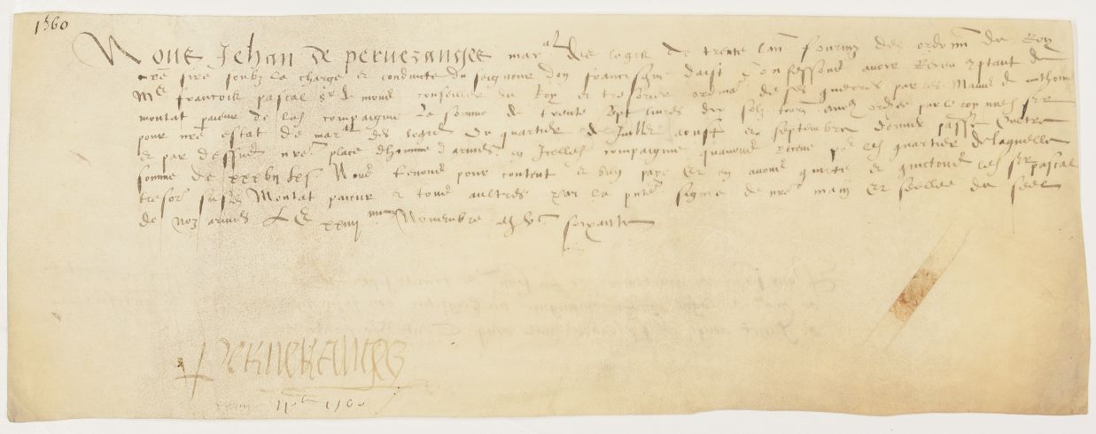 (Jehan de, Marshal of Lodgings for Don Francisco Daist's Company of 30 Lances) — Sophie Dupré Autographs