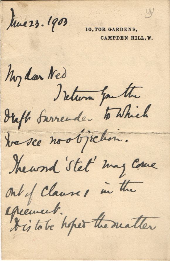 (John, 1867-1933, Author of 'The Forsyte Saga', Winner of the Nobel Prize for Literature) — Sophie Dupré Autographs