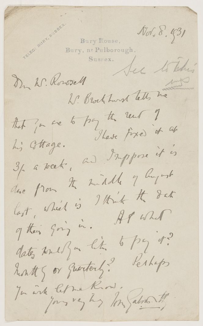 (John, 1867-1933, Author of 'The Forsyte Saga', Winner of the Nobel Prize for Literature) — Sophie Dupré Autographs