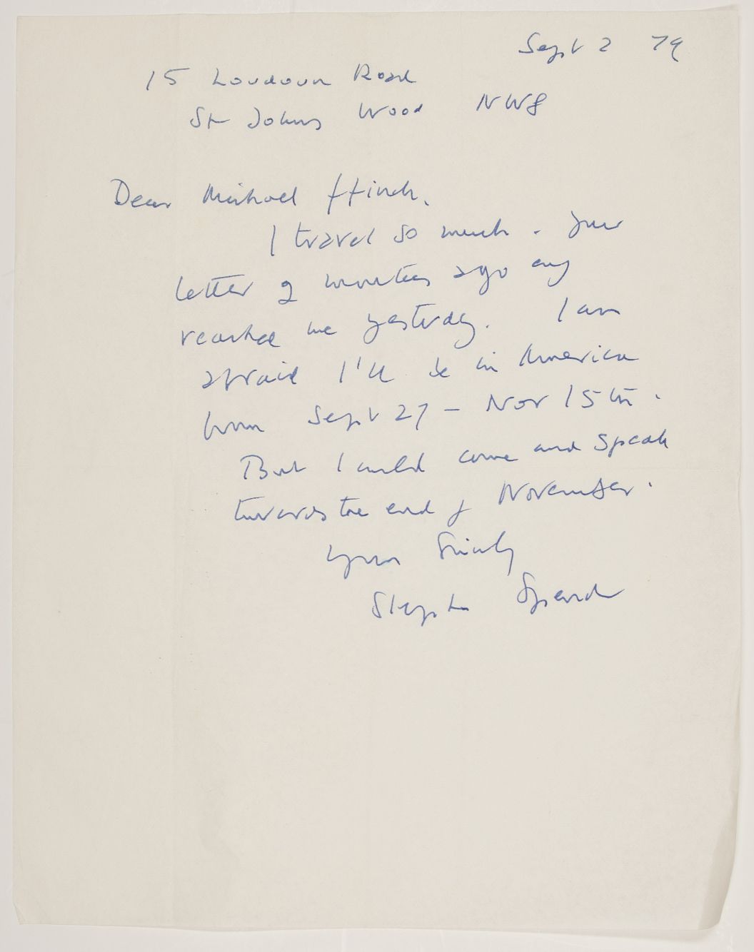 (Sir Stephen, 1909-1995, Poet & Critic) — Sophie Dupré Autographs