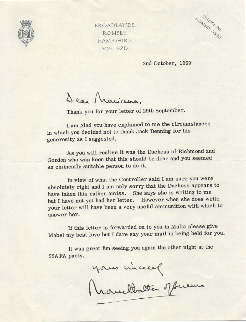 (Earl Louis, of Burma, 1900-1979, Admiral of the Fleet, Victoria's Great Grandson, last Viceroy of India) — Sophie Dupré Autographs