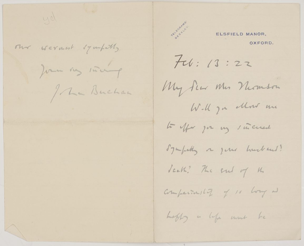 (John, Lord Tweedsmuir, 1875-1940, Novelist, Governor General of Canada) — Sophie Dupré Autographs