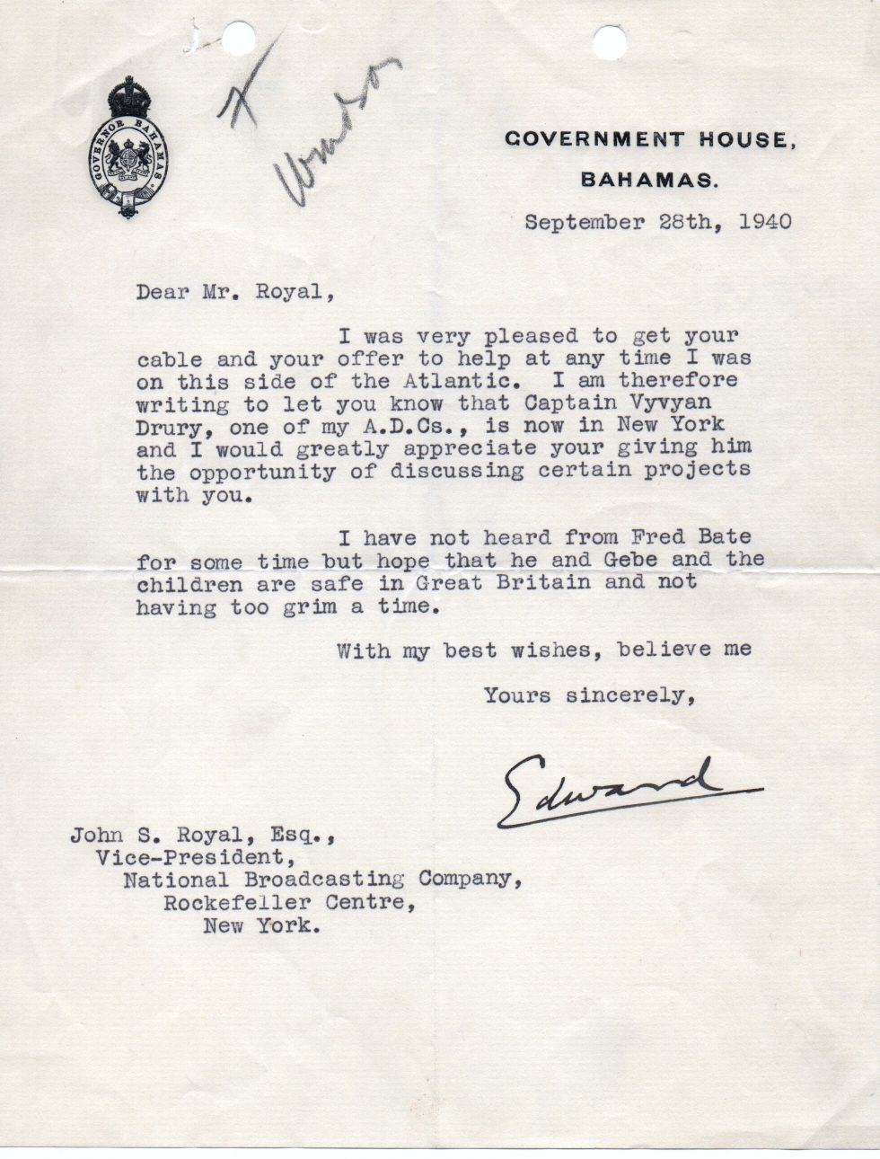 (1894-1972, King of Great Britain, Later the Duke of Windsor) — Sophie Dupré Autographs
