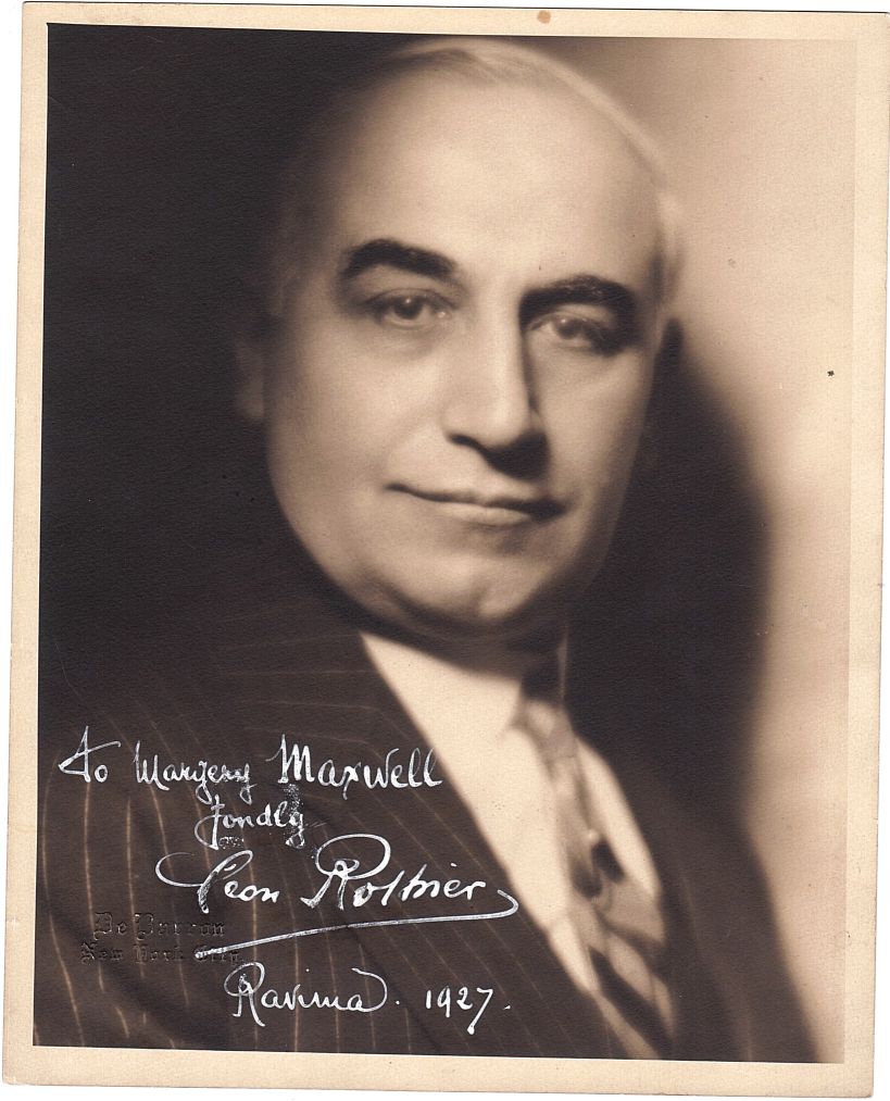 (Leon, French Operatic Basso, had his debut as Mephistopheles in 1910 at the Metropolitan Opera) — Sophie Dupré Autographs