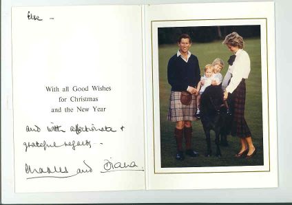(Philip Arthur George, b. 1948, King of Great Britain, Former Prince of Wales) & Princess DIANA (1961-1997, his ex-wife) — Sophie Dupré Autographs
