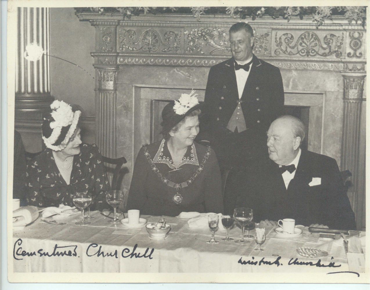 (Sir Winston Spencer, 1874-1965, Prime Minister) & his wife Clementine (1885-1977) — Sophie Dupré Autographs