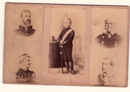 (1797-1888, Emperor of Germany), with his son FRIEDRICH III (Wilhelm Nikolaus, 1831-1888, son-in-law of Queen Victoria, Emperor of Germany for 99 days) and grandson WILHELM II (1859-1941, German Emperor 1888-1918) with his wife AUGUSTA VICTORIA (Empress, 1858-1921, Wife of Kaiser Wilhelm II, 1859-1941)] — Sophie Dupré Autographs