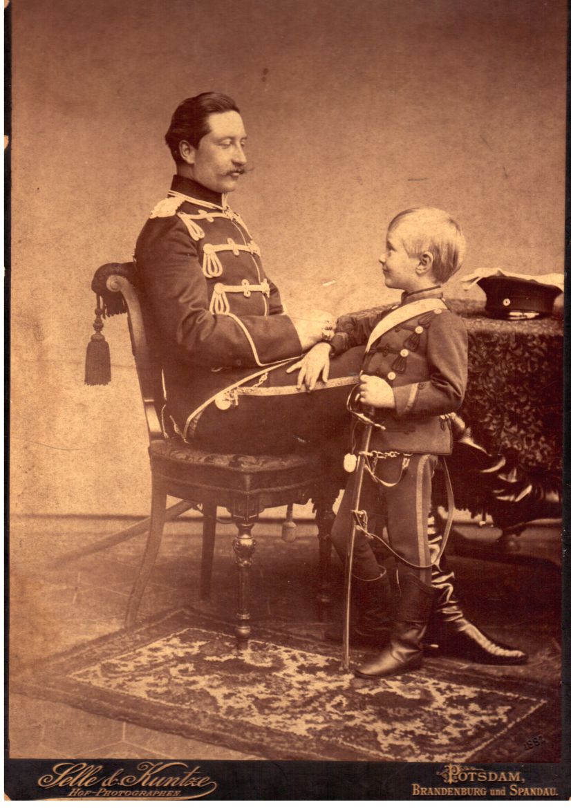 (Frederick William, 1859-1941, Emperor of Prussia) with his son Crown Prince WILHELM (1882-1951, last Crown Prince of the Kingdom of Prussia and the German Empire)] — Sophie Dupré Autographs