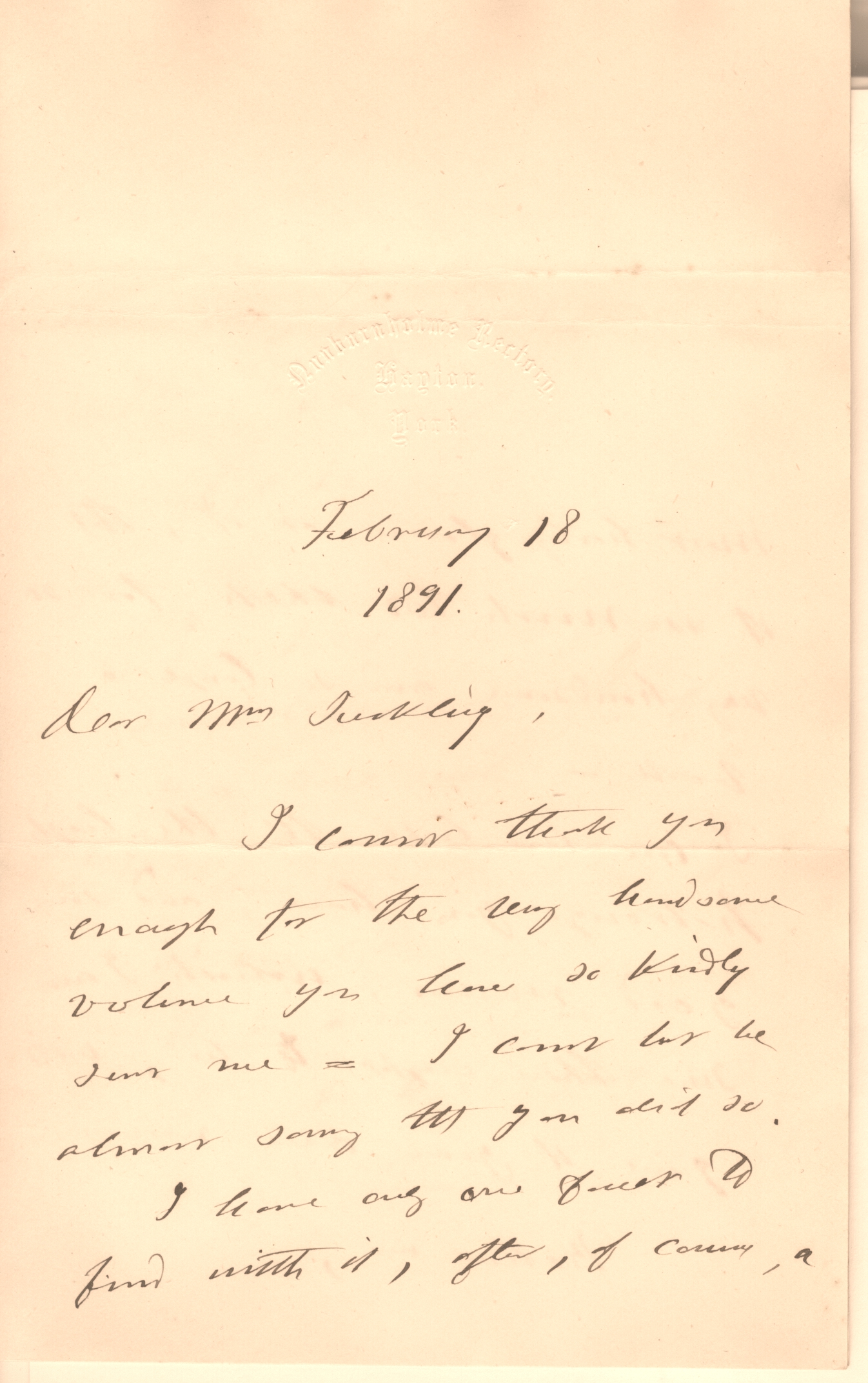 (Rev. Francis Orpen, 1810-1893, Naturalist, Wrote against Darwinism, Anti-vivisectionist) — Sophie Dupré Autographs