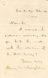 (Henry Wadsworth, 1807-1882, American Poet) — Sophie Dupré Autographs