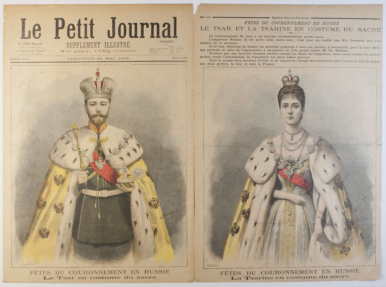 (1868-1918, Tsar of Russia from 1894, Assassinated after the Revolution) & ALEXANDRA FEODOROVNA (1872-1918, the Tsarina) — Sophie Dupré Autographs