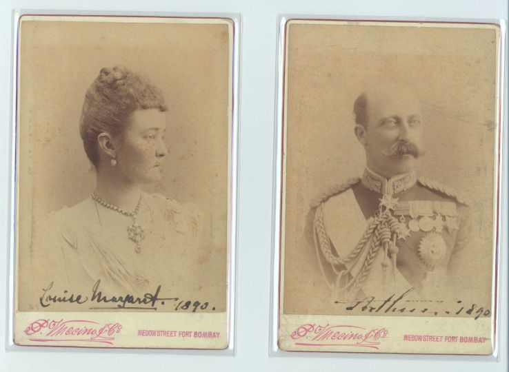 (Duke of Connaught, 1850-1942, Son of Queen Victoria, Governor General of Canada) & his wife LOUISE MARGARET (Alexandra Victoria, 1860-1917, Daughter of Prince Friedrich Karl of Prussia) — Sophie Dupré Autographs