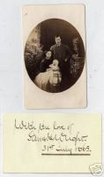 (Christian Edward, Duke of Clarence, 1864-1892, Eldest Son of Edward VII) with his parents EDWARD VII (1841-1910, King of Great Britatin) and ALEXANDRA (1844-1925, his Queen) and his brother GEORGE (1865-1936, King of Great Britain) — Sophie Dupré Autographs