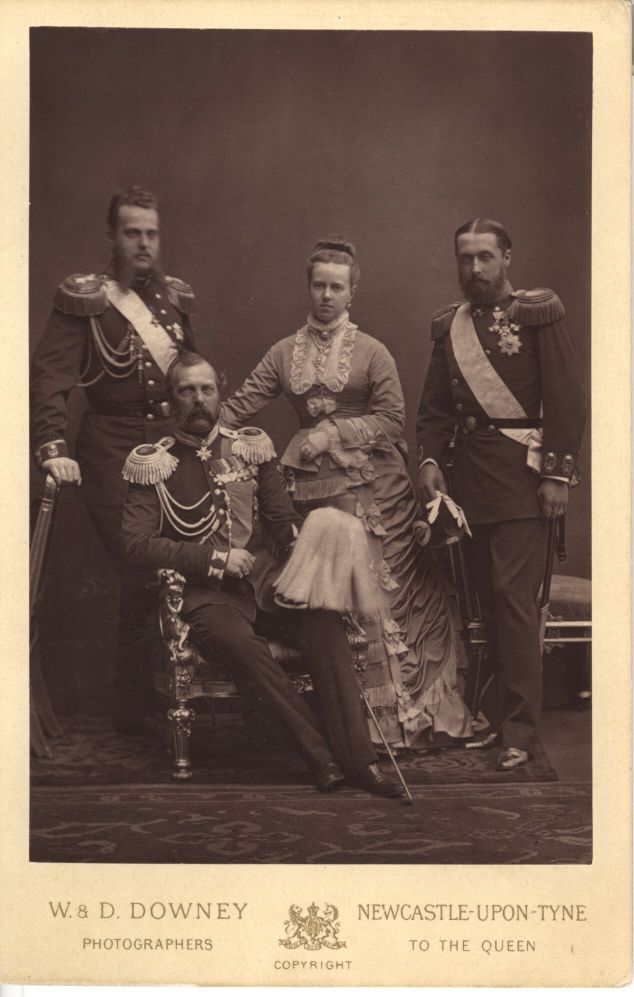 ('The Liberator', 1818-1881, Emperor of Russia from 1855), ALFRED (Duke of Edinburgh & Saxe-Coburg Gotha, 1844-1900, 2nd Son of Queen Victoria, Admiral of the Fleet, General of the Prussian Army), his wife MARIE (1853-1900, Daughter of Alexander II Emperor of Russia) & ALEXIS ALEXANDROVITCH (1850-1908, Grand Duke, Uncle of Tsar Nicholas II)] — Sophie Dupré Autographs