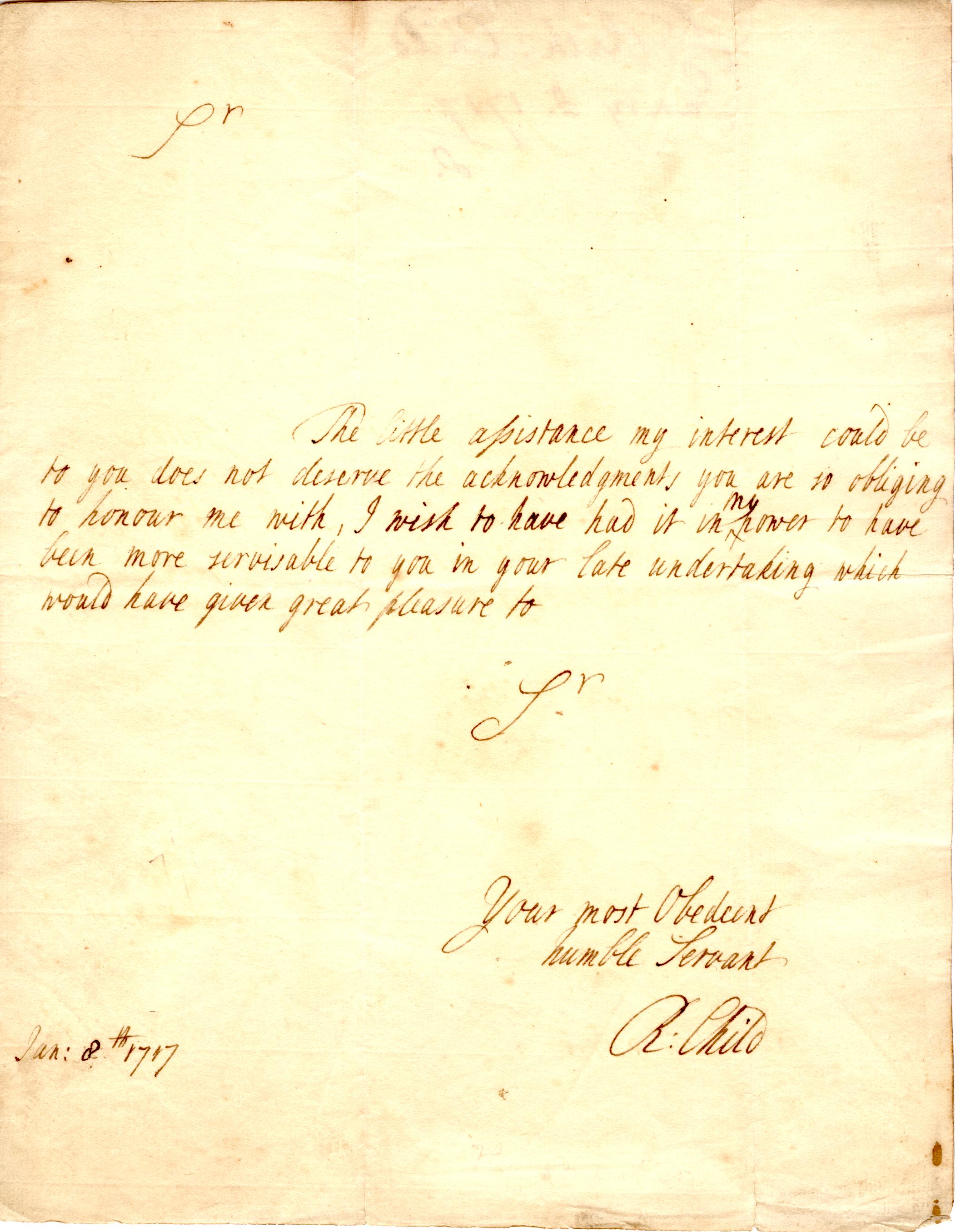 (Sir Richard, 1680-1750, from 1704 3rd Baronet, from 1718 Viscount Castlemaine) — Sophie Dupré Autographs