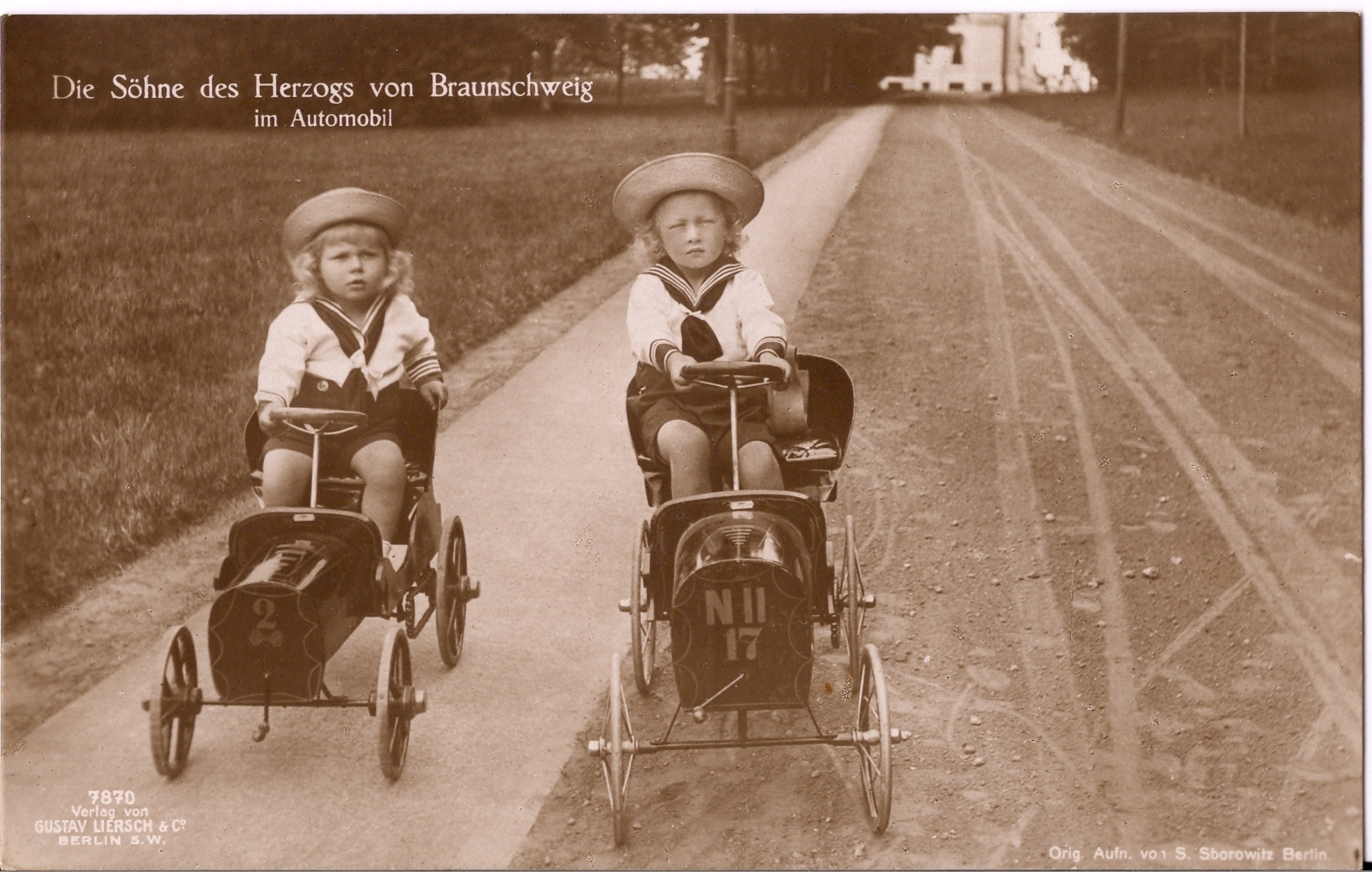 (Prince of Hanover, Hereditary Prince of Brunswick, Prince of Great Britain and Ireland, 1914-1987, head of the House of Hanover from 1953, eldest son of Ernest Augustus III, Duke of Brunswick and Princess Viktoria Luise of Prussia) and his brother Prince GEORGE WILLIAM (1915-2006)] — Sophie Dupré Autographs